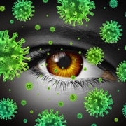 image of an eye suffering from allergies