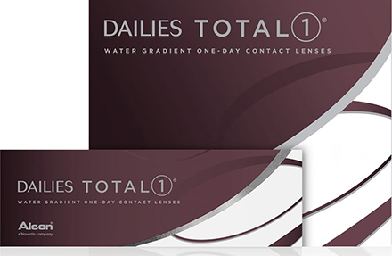 box of daily total 1 daily contact lenses