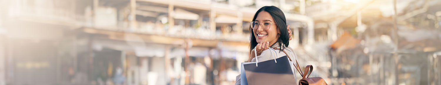 image of a shopper wearing glasses