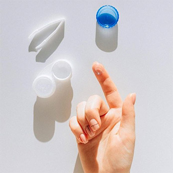 Contacts for clear vision 5 contact lenses, and contact lens case